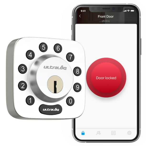ULTRALOQ U-Bolt Smart Lock Non-Fingerprint Deadbolt Lock Edition 5-in-1 Keyless Entry Door Lock with Bluetooth and Keypad Black Smart Door Lock Front Door 